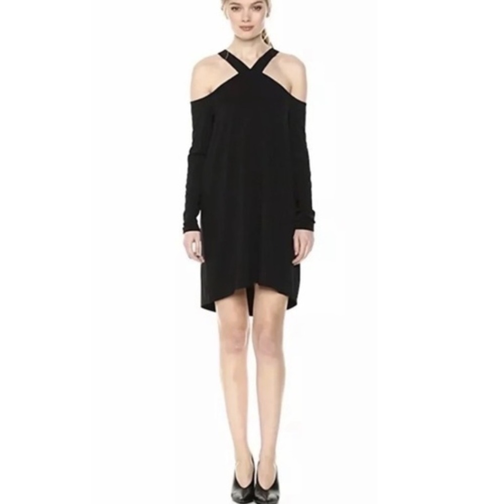 BCBGMaxAzria Adaly Black Cold Shoulder Dress EUC